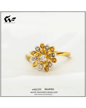 White Feathers Jewellery Marigold Clustered Diamond Ring For Women