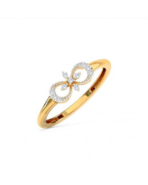 White Feathers Elegant Floret Diamond Ring for women