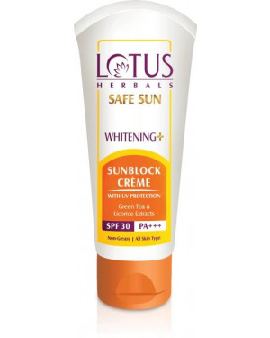 Lotus Herbal Safe Sun Whitening + Sunblock Cream SPF 30 PA+++ , 75 g