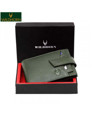 Wildhorn Green Genuine Leather Men'S Wallet With Strap (Wh272 Green) | Fashion Leather Wallet For Men