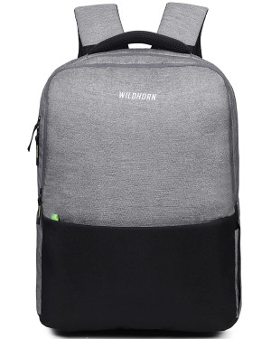 WILDHORN Nepal 31L Water Resistant Unisex Backpack for Travel / Business / College Bookbags (BP 012 Grey & Black)