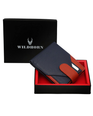 WildHorn Nepal Funky Blue Men's Genuine Leather Wallet with Cardholder (WH 553B)