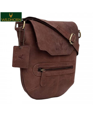 WildHorn Nepal Genuine Leather Messenger Bag for Tablets upto 10 inches for Men