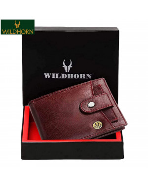 WildHorn Nepal Genuine Leather RFID Protected Wallet with cardholder for Men (WH 937 Maroon)