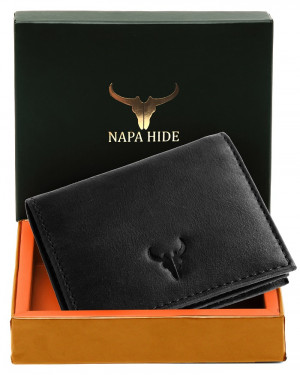 WildHorn Nepal Genuine Leather RFID Protected Cardholder for Men( NPH 500 Black )