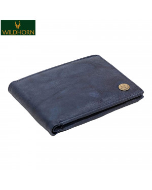 WILDHORN Nepal Men Blue 100% Genuine Leather Wallet (WH2052)
