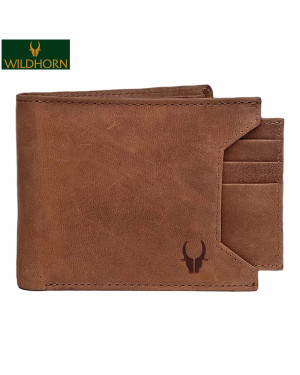 WildHorn Nepal RFID Protected 100% Genuine Leather Wallet with Cardholder (WH 1313 TAN)