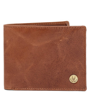 WildHorn Nepal RFID Protected Genuine Top Grain Leather Tan wallet (WH 2052 tan crunch)
