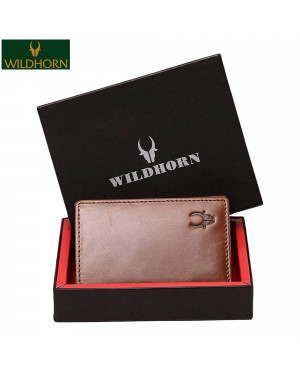 WildHorn Nepal Genuine Leather RFID Protected TAN Crunch Trifold wallet (WH 252 Tan Crunch)