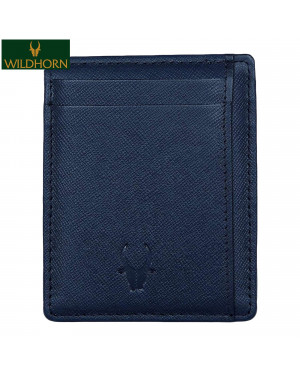 Wildhorn Nepal® Rfid Protected Old River 100% Genuine Leather Credit Card Holder (Blue Safiano) | Purse For Men And Women