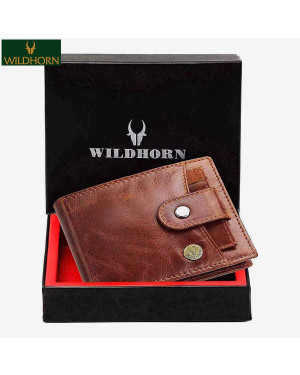 WILDHORN Nepal RFID Protected Genuine Leather Wallet with cardholder for Men ( WH 937 TAN Crunch )