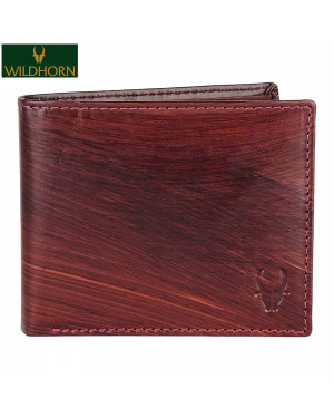 WILDHORN Nepal Woodbine Top Grain Leather Wallet for Men Ultra Strong Stitching Handcrafted RFID Blocking Slim Billfold with 12 Card Slots (WH 201 woodbine)