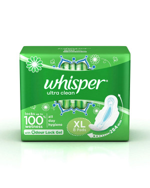 Whisper Sanitary Pad Ultra Clean 8s