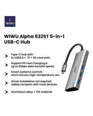 WiWU Alpha 532ST 5-in-1 USB-C Hub