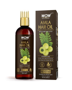 Wow Skin Science Amla Hair Oil with Comb Applicator (200ml)