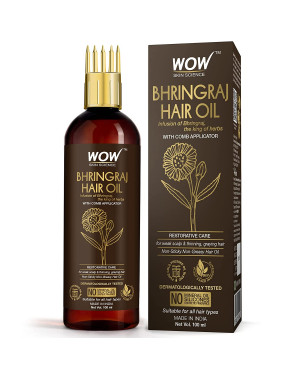WOW Skin Science Bhringraj Hair Oil - With Comb Applicator(100ml) 