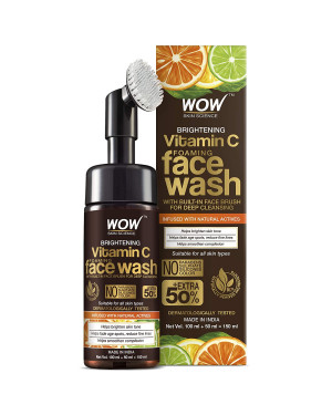 WOW Skin Science Vitamin C Foaming Face Wash with brush