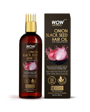 WOW Skin Science Onion Black Seed Hair Oil With Comb Applicator (100ml)