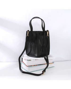 Ximi Stylish Trendy Irregular Pattern Tote Bag for Women (Black)