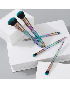 Ximi Vogue Life Crystal Diamond Cut Series Makeup Brush (5 Count)(Gradient Clear)
