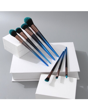 Ximi Vogue Life Electroplated Handle Series Makeup Brush (7 Count)(Dark Blue)