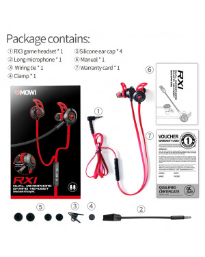 XMOWI RX1 GAMING EARPHONES NOISE REDUCTION HEADSET LONG MIC HEADPHONE DEEP BASS STEREO SURROUND