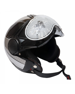 Yeti Helmets Amaze Berve Model Single Visor Half Helmet Black White