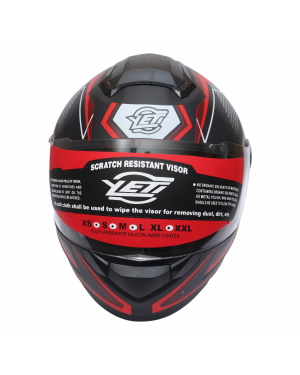 Yeti MSI-2 Single Visor Full Helmet Black Red (Washable)