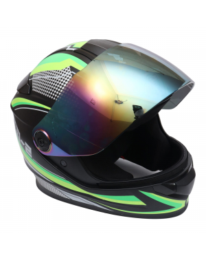 Yeti MSI-2 Single Visor Full Helmet Black Green (Washable)