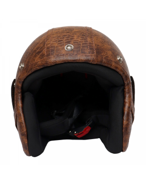 Yeti Helmets Robin Brown Leather Half Helmet (Washable)