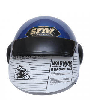 Yeti Helmets STM Cap Shiny Model Single Visor Half Helmet - Blue