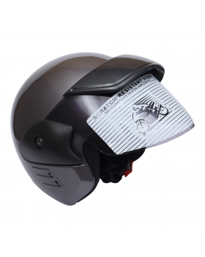 Yeti Helmets STM Cap Shiny Model Single Visor Half Helmet - Gray