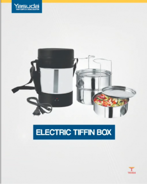 Electric Lunch Box 3 Container Stainless Steel Outer Bod